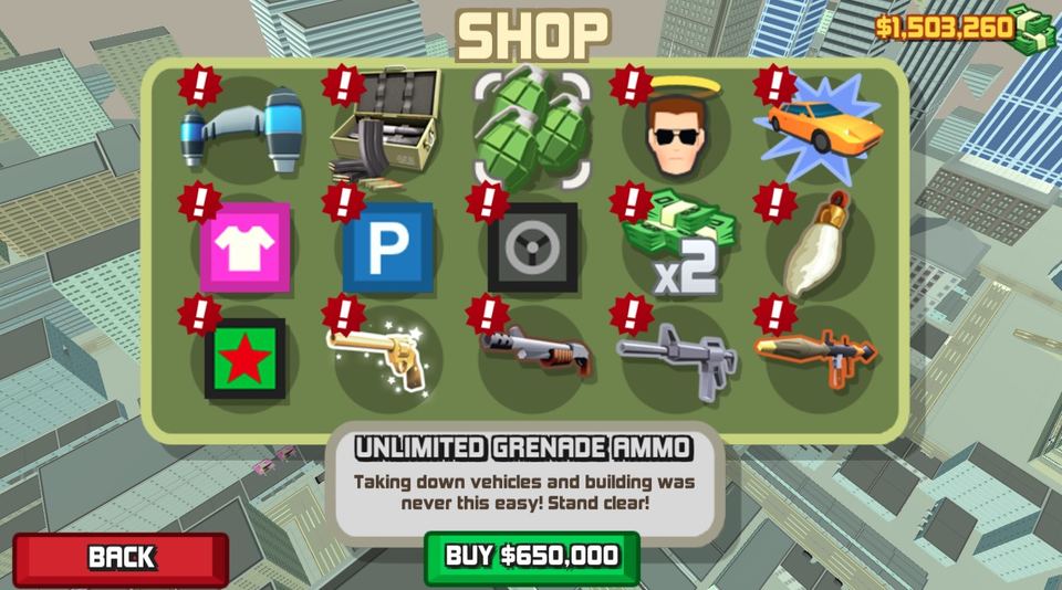 Mob City Unblocked Screenshot, Shop Section