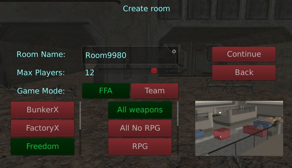 Unblocked Shooters Create Room Screenshot